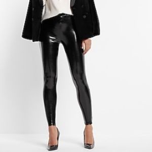 EXPRESS SUPER HIGH WAISTED FAUX PATENT LEATHER LEGGING